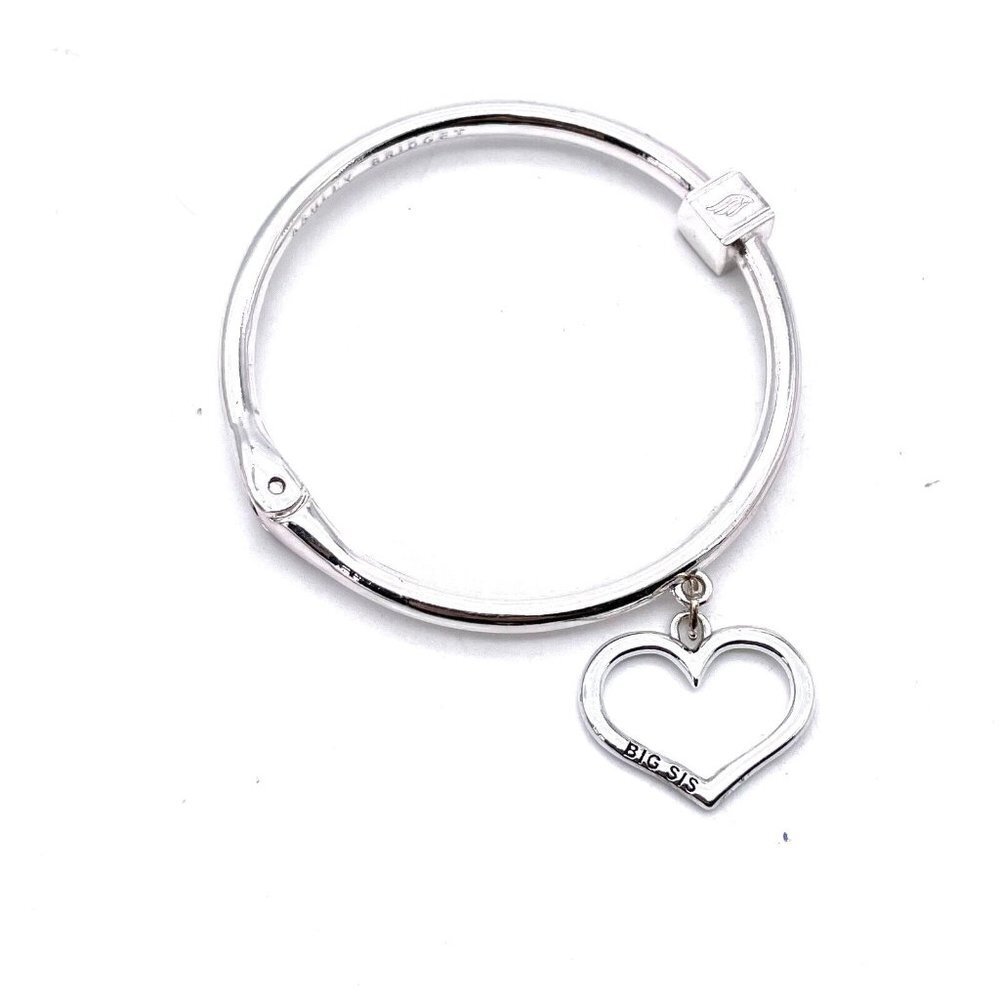 Ashley Bridget Drop Dangle "Big Sis" Bracelet Silver Tone Pressurized Closure